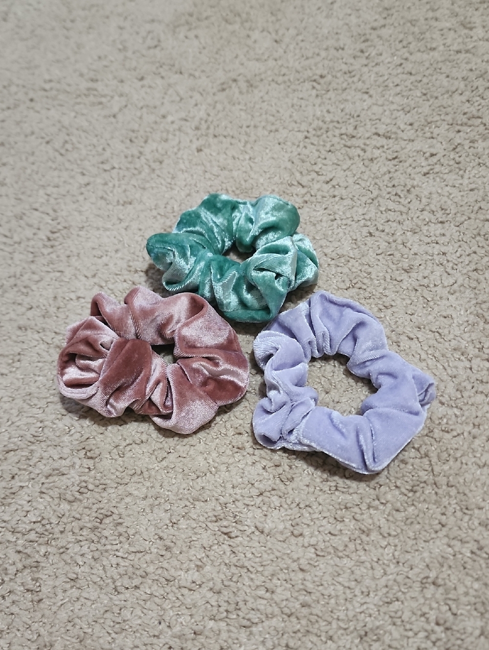 Set of Three Velvet Srunchies